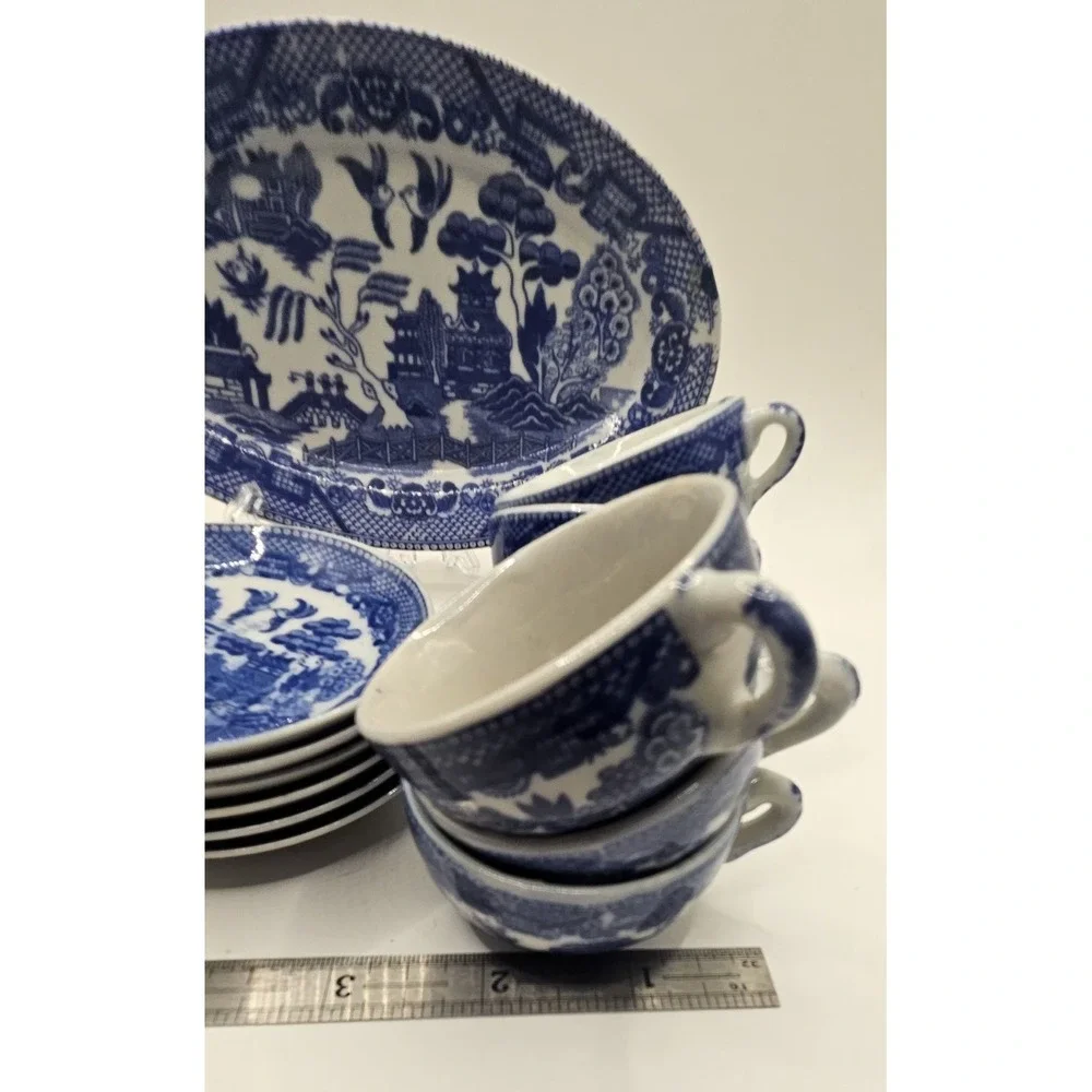 Blue Willow Tea Set 16 Peice Child's Set Japan